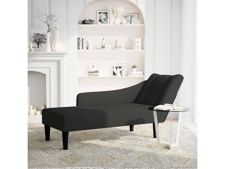 NLQMSU Langer Sessel mit Armlehne, rechts, Schwarz, Samt Hochelastischer Schaumstoff, gemütliche Schlafzimmerecke, neben dem Sofa, Wohnzimmer, Büro, Bügeln