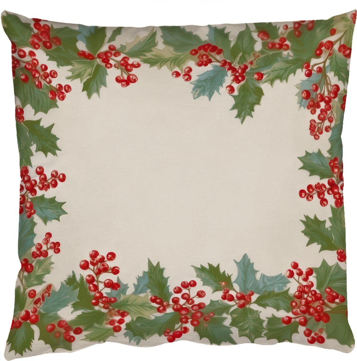 PillowMonkey Sierkussen Hulstrand Bessen Beige 60x60 cm