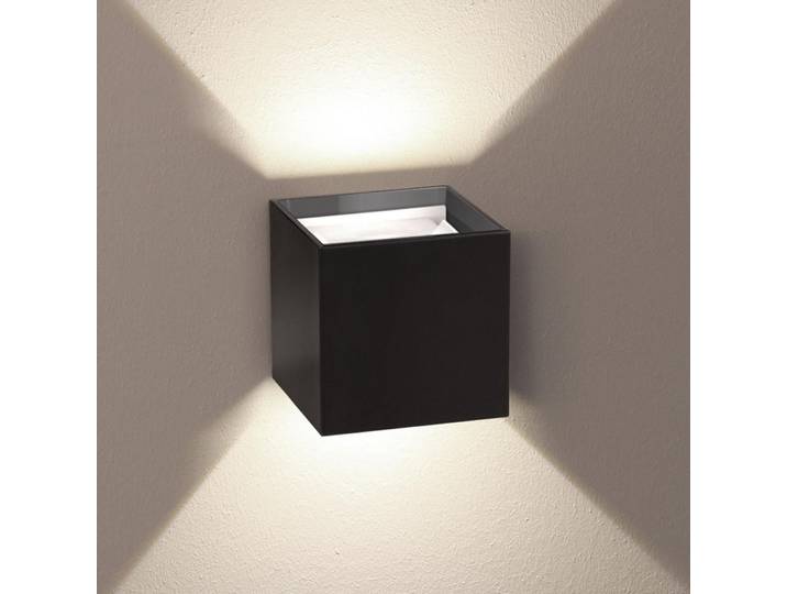 s.luce Led-Wandlampe Ixa mit Sensor Schwarz Quadratisch, Metall, Quadratisch,Quadratisch, LED integrated, 10x10x10 cm, Lampen & Leuchten, LED Beleuchtung, LED-Wandleuchten