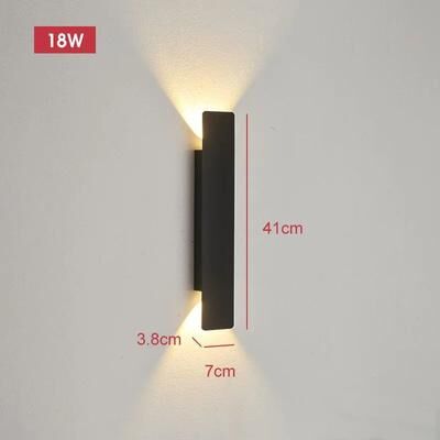 Inspire Curations AeroBeam 18W Waterproof LED Wall Light For Modern Indoor And Outdoor Spaces 40cm black Body 18w Outdoor