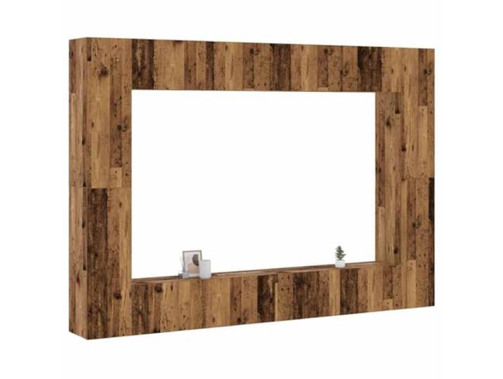 HEFZGDB 8-TLG. TV-Schrank-Set zur Wandmontage in Altholz-Optik aus Holzwerkstoff mit viel Stauraum und modernem Design für Ihr Interieur