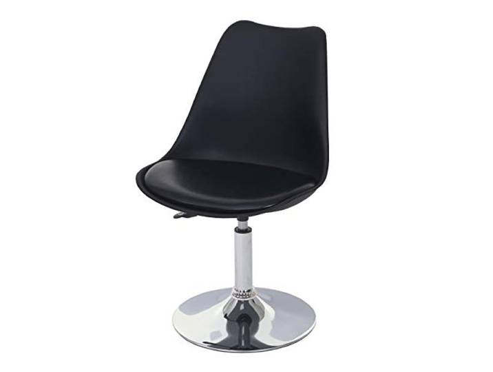 CHEFGASTRO 2er-Set Drehstuhl Oslo HxBxT 80x48x54cm Sitzhöhe 42cm Kunstleder Schwarz Stuhl Küchenstuhl