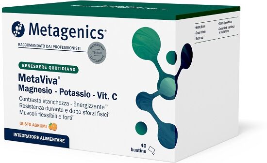 METAGENICS BELGIUM bvba MetaViva Magnesio Potassio Vitamina C, 40 bustine