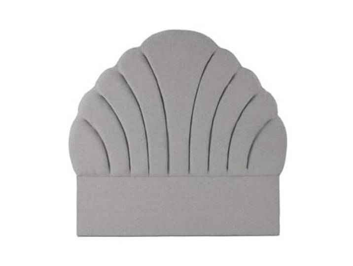 Kopfteil für Bett 135-150 cm, Muschelform, Polyester, Grau, 157 x 8 x 160 cm