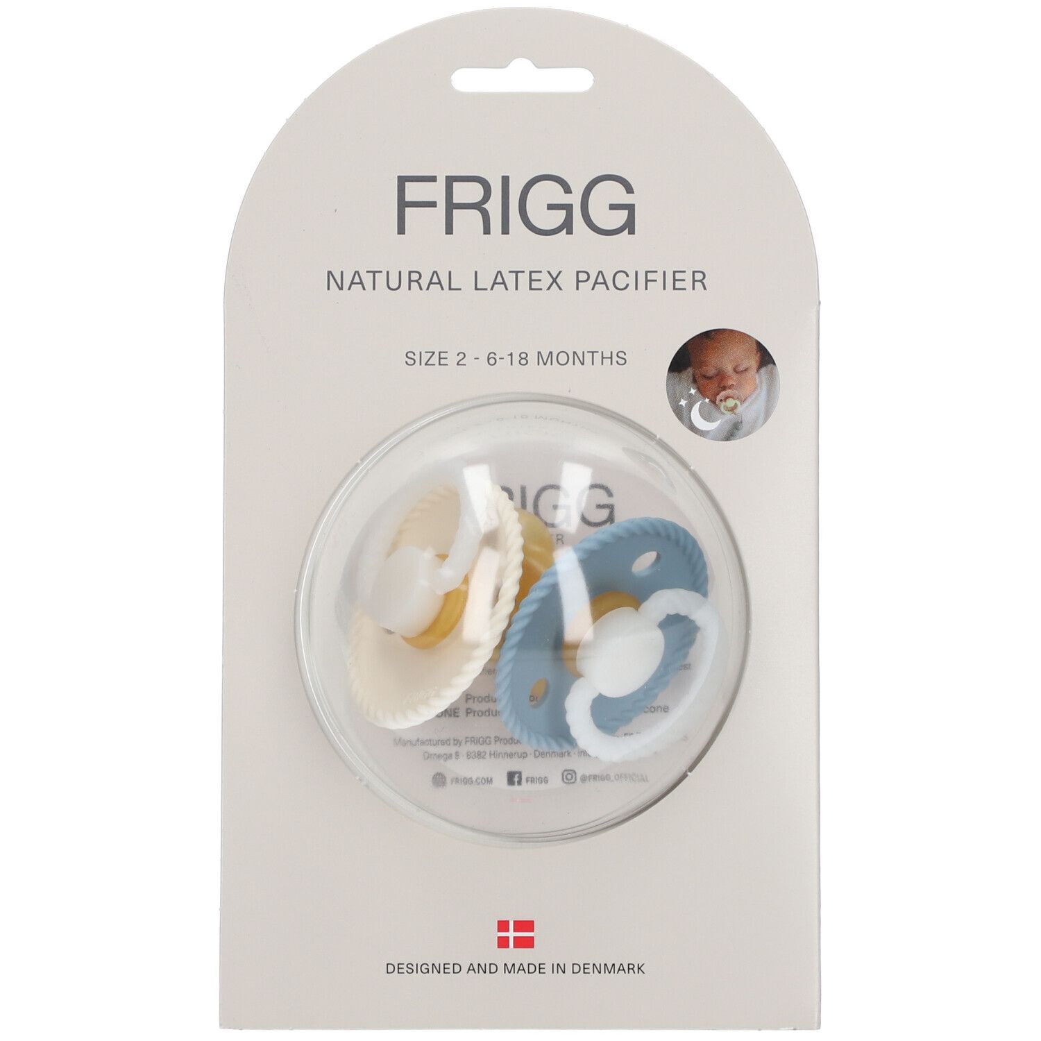 Frigg Latex Fopspeen Rope Night Stone - Cream 6-18 Maanden 2 St Sauger