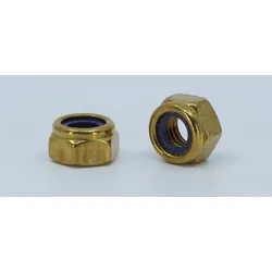 DIN 985 / ISO 10511 - Messing - M 8 - Sechskantmutter mit Klemmteil - niedrige Form