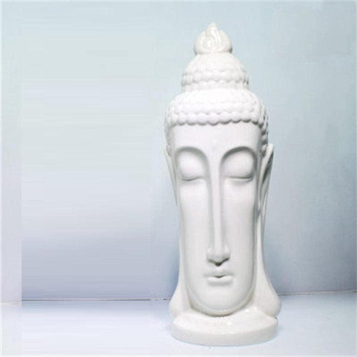 Wit keramisch Boeddha hoofd standbeeld voor decoratie