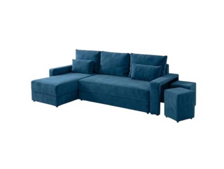 Furnelo Austin Ecksofa L Schlaffunktion Bettkasten 2 Hocker