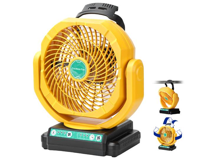 Ventilateur oscillant sans fil pour batterie Dewalt 20V 60V, ventilateur industriel de chantier à 3 vitesses (batterie non incluse)