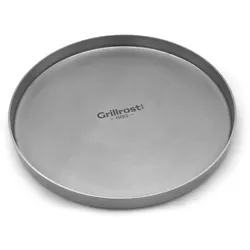Edelstahl Grillplatte - Plancha Rund 40cm - Für Kohle und Gasgrills aus einem Stück geformt