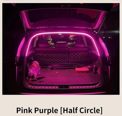 Uplift Essentials Car Trunk Ambient Light Strip Automatic Sensing LED Interior Lighting 2m Pink Purple