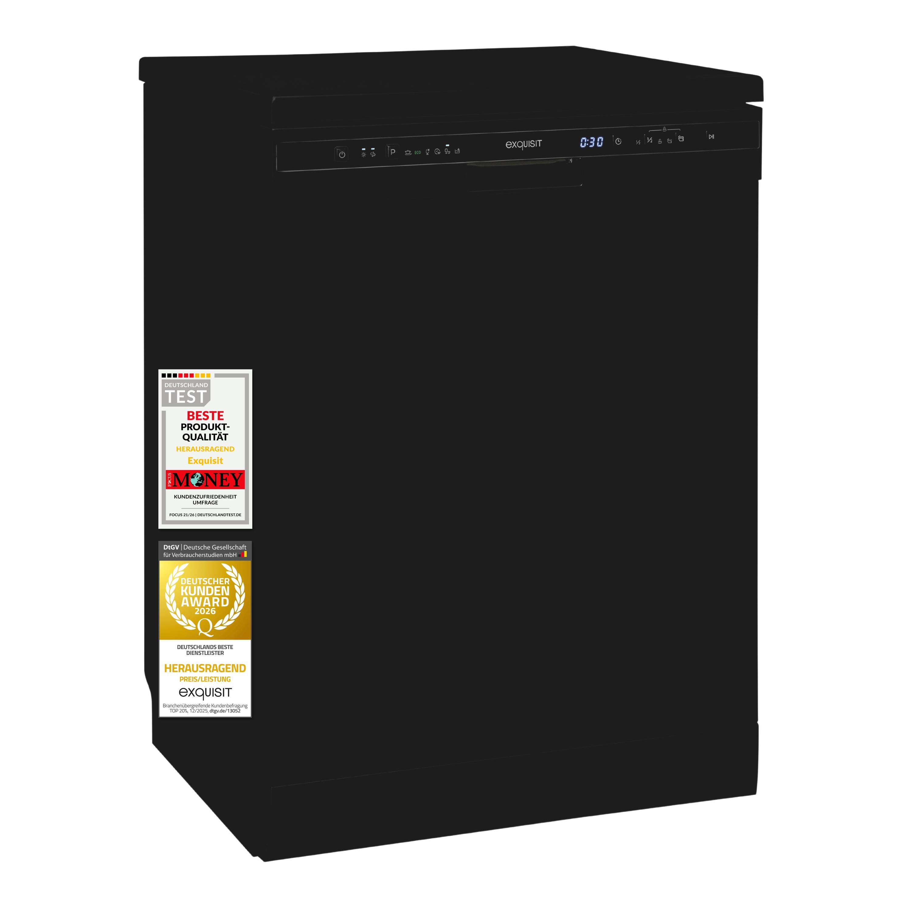 Geschirrspüler | GSP6312-030C schwarz | 12 Maßgedecke | 6 Programme | Auto Door Open | Energieklasse C | 47 dB | schwarz