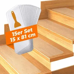 Relaxdays Stufenmatten selbstklebend 15er Set Transparent