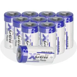 10x XCell CR123A Lithium Batterie 3V 1550 mAh – CR17345 / DL123A – lose Ware