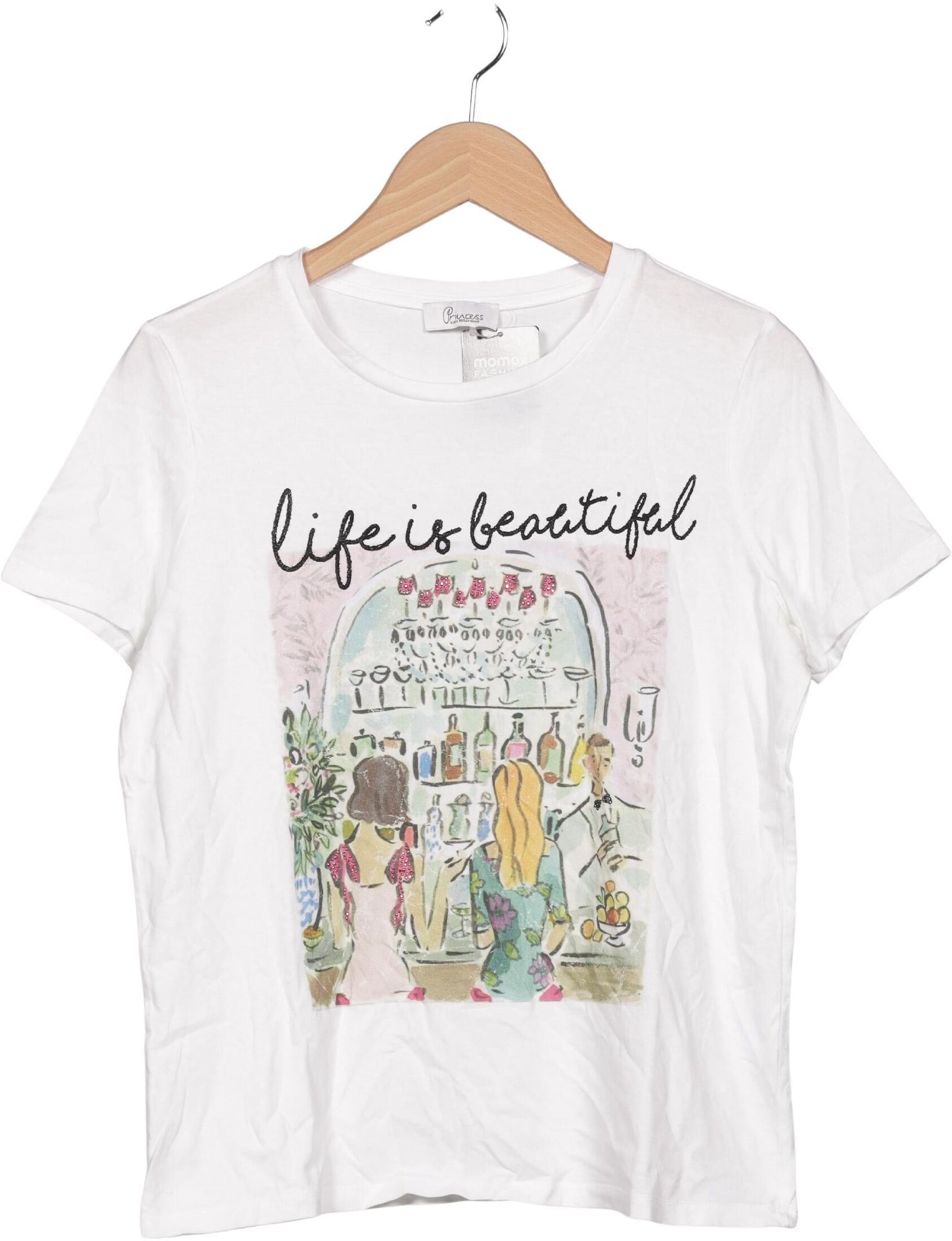 Princess goes Hollywood Damen T-Shirt, Weiß, Gr. EU 38, Baumwolle - Second Hand