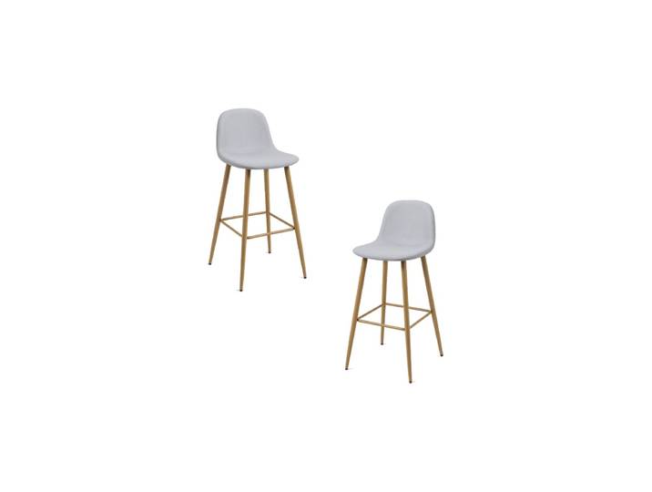2er Set Teok Stoff Hocker - Gris clair