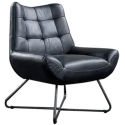 SESSEL SNOOZE Schwarz Leder