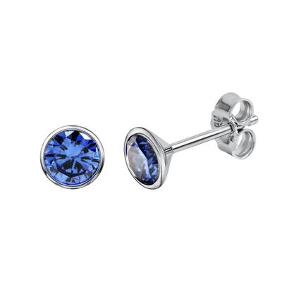 Paar Ohrstecker VIVANCE, silber (silbergrau, blau), Ohrringe, Damen, one-size, Silber 925 (Sterlingsilber)