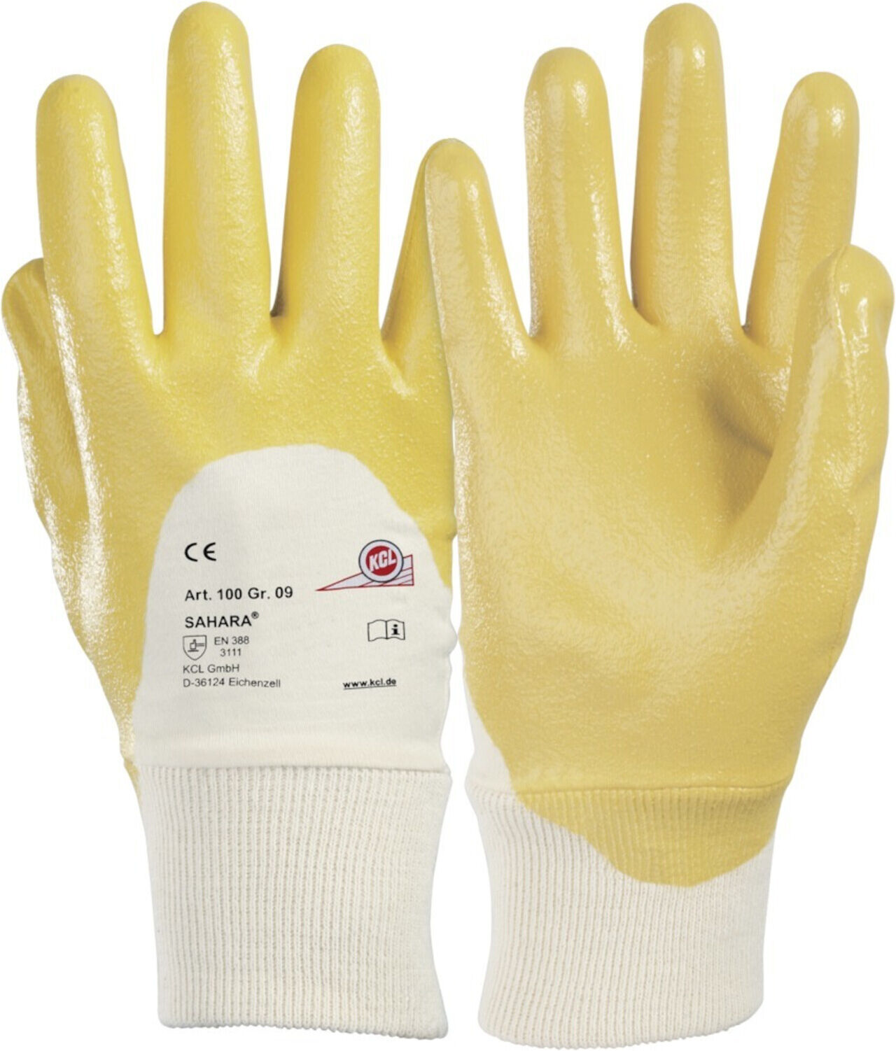 KCL Handschuhe Sahara 100 Gr.9 gelb Nitril L.250mm KCL m.Strickbund ; Honeywell (100/9)