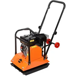 VEVOR Benzin Rüttelplatte, 6,5 PS (212 CC) Motor, 6400 U/min Vibrationsstampfer, 15 kN Verdichtungsdruck, Platte 530x400 mm, Handgeführter Rüttler für Pflasterarbeiten, Asphalt & Fundamente