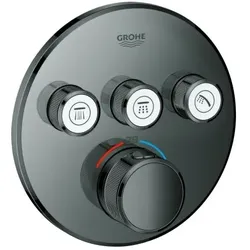 Grohe Grohtherm Smartcontrol Fertigmontageset 29121A00 hard graphite, rund, UP-Thermostat, 3 Absperrventile