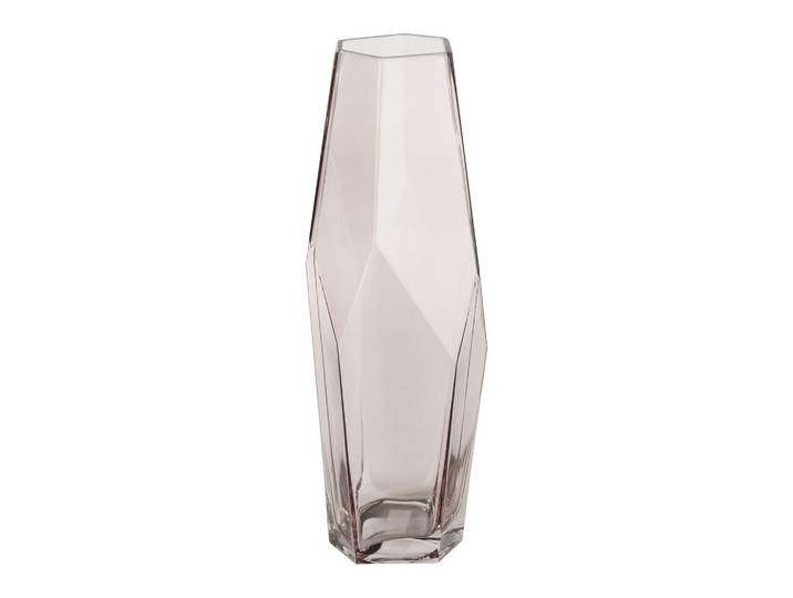 Vase, Pink, Glas, länglich, 40 cm, nur zu Dekorationszwecken, zum Stellen, Dekoration, Vasen, Glasvasen
