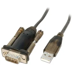 Lindy 42855 Serien-Kabel Grau, Transparent 1,5 m USB Typ-A RS-232