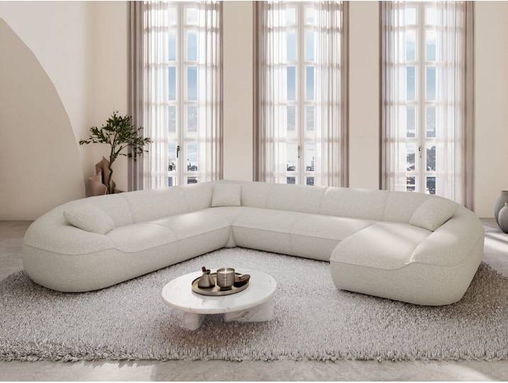 Sofa Dreams Wohnlandschaft XXL Stoff Wohnlandschaft Solmare U-Form, Wohnlandschaft, U-Form, Moderne Wohnlandschaft in U-Form, 2 Zierkissen inklusive
