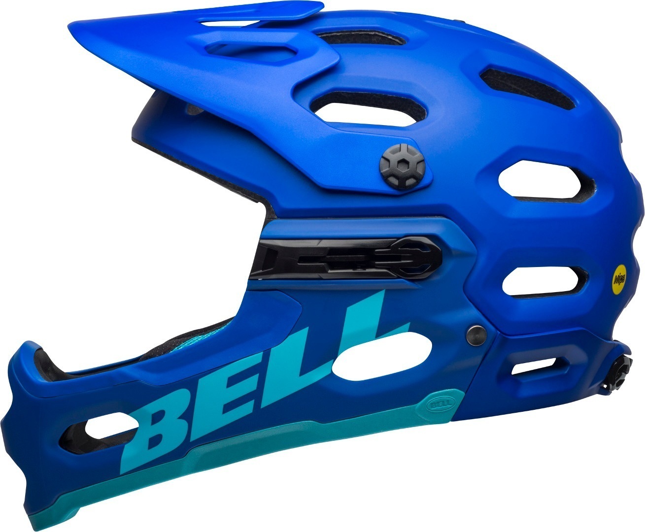 Bell Super 3R Mips Downhill Helm Farbe: Blau Matt, Grösse: L (58-62)