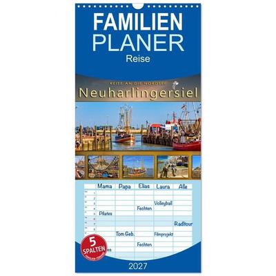 Familienplaner 2027 - Reise an die Nordsee - Neuharlingersiel mit 5 Spalten (Wandkalender, 21 x 45 cm) CALVENDO