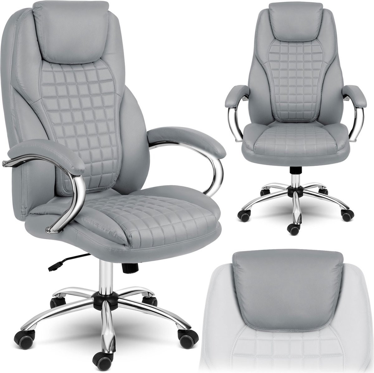 Sofotel Batory bureaufauteuil lichtgrijs met armleuningen en draaifunctie