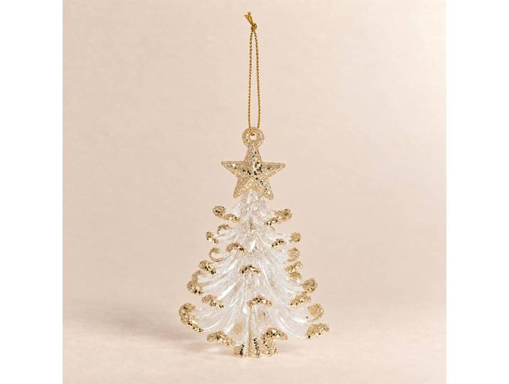 Goldener Acryl-Weihnachtsbaumschmuck
