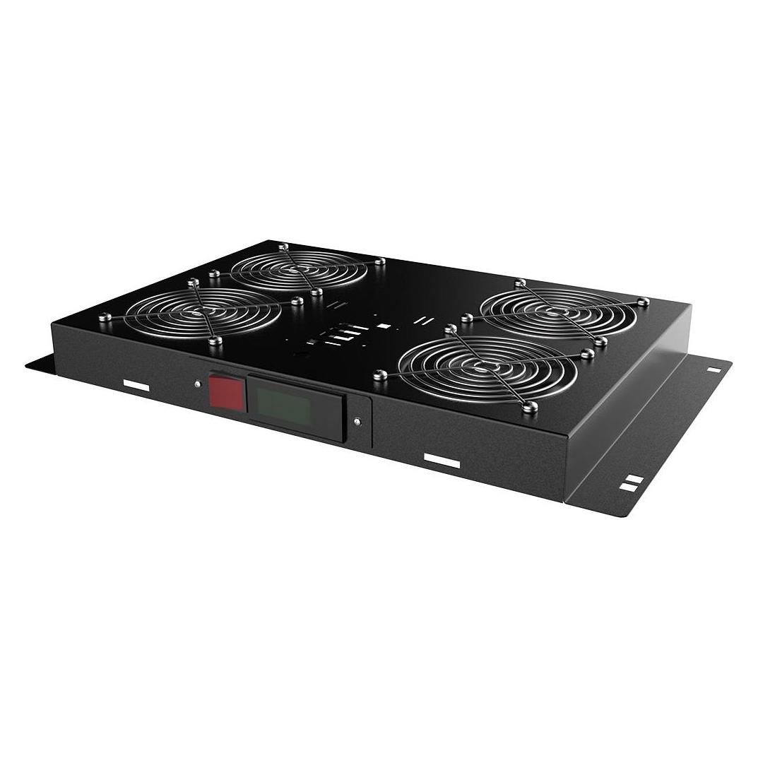 Rockstable 1HE 19 Zoll Rack Lüftereinheit mit 4 Lüfter - digitale Temperatursteuerung|RSPL19-FTDT4 (RSPL19-FTDT4)