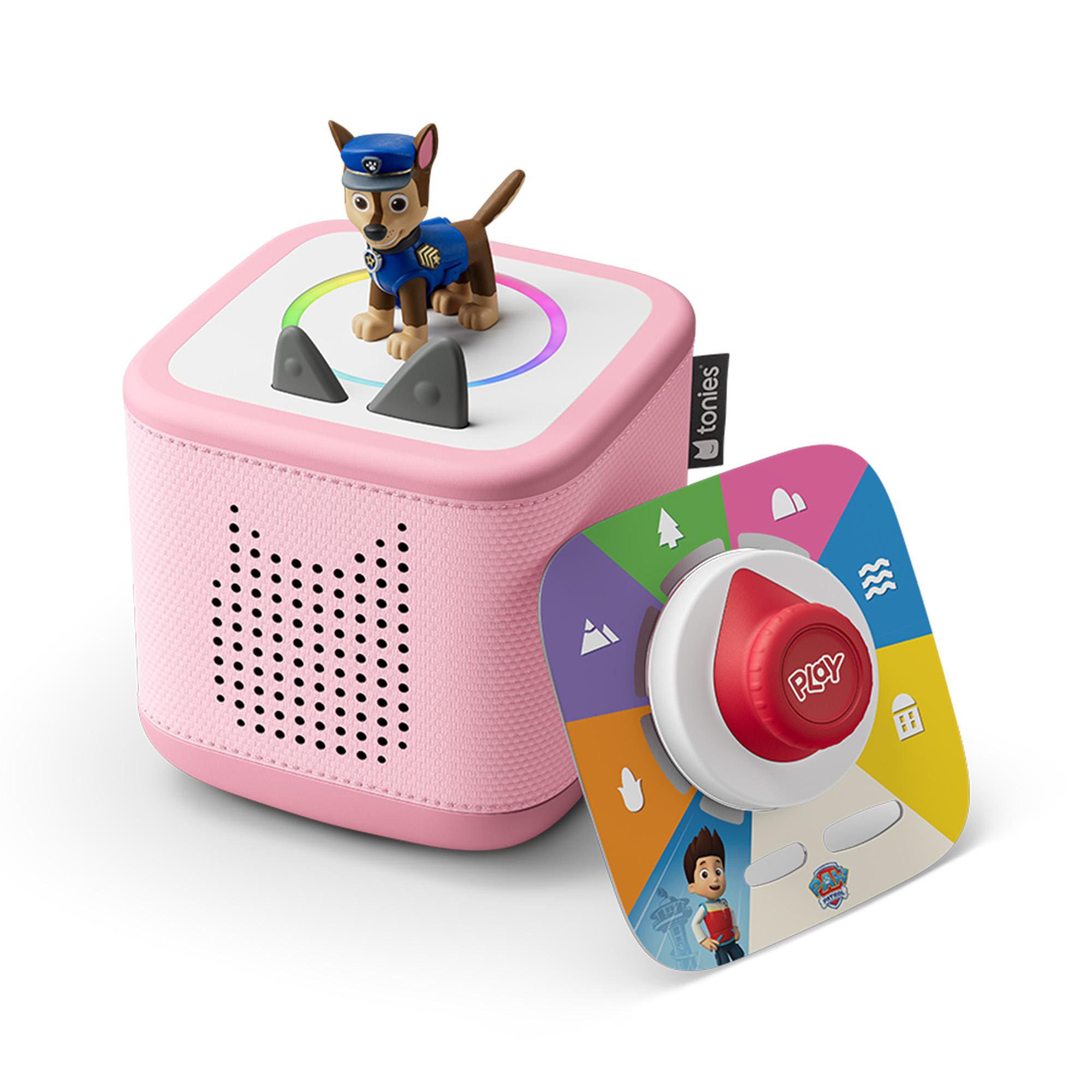 Boxine Tonies Toniebox 2 kabelloser Lautsprecher für Kinder pink inkl. Game Tonies Play M & Paw Patrol Tonie Chase 11003480