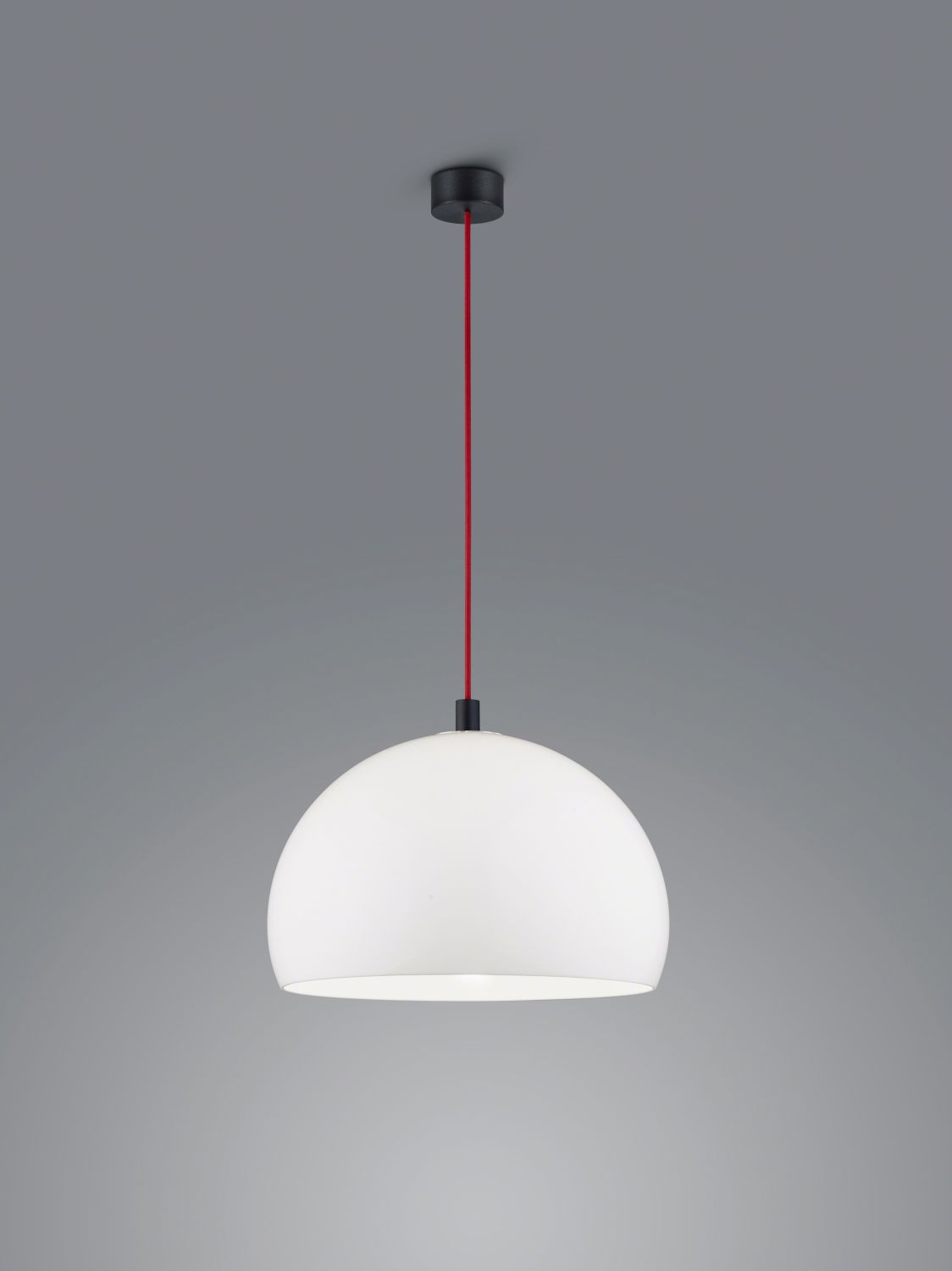 Helestra Pendelleuchte DORO weiß 40cm (rotes Kabel) 16/2340.75/5045 4022671116466