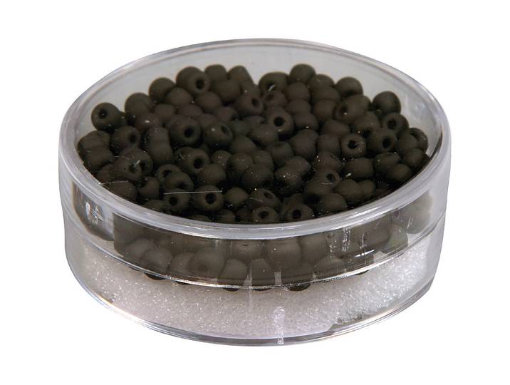 Rayher Silk-Bead Glas Rocailles Schwarz 4 mm 120 Stück