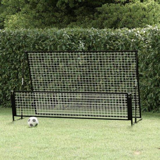 Fußball-Trainingswand - Trainingsnetz - Zum Üben von Fußballfähigkeiten - Beidseitige Nutzung - 202 x 104 x 120 cm - Schwarz