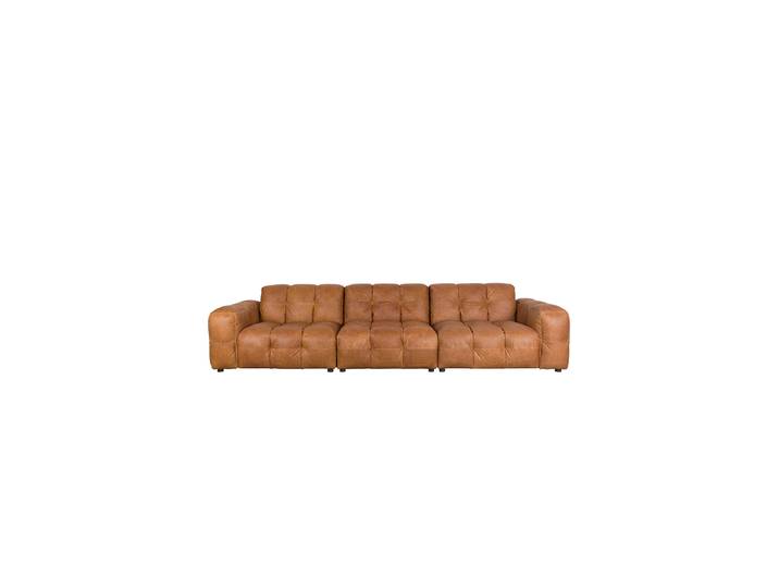 4.5-Sitzer Design Sofa „Hackman“ Lederbezug Cognac Dutchbone