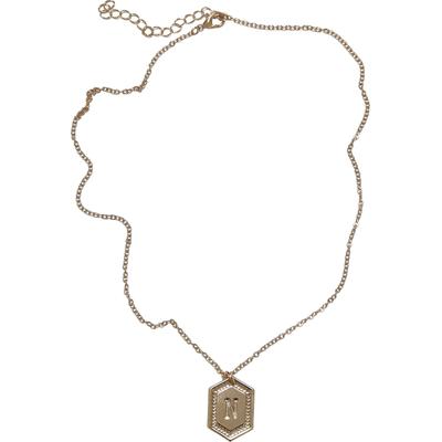 Halsreif URBAN CLASSICS "Urban Classics Unisex Letter Basic Necklace", gold (n), Halsketten, Damen, onesize, Eisen