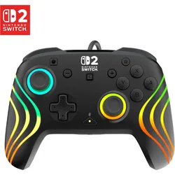 Gamepad für Nintendo Switch, Nintendo Switch 2, Nintendo Switch OLED  Afterglow Wave Wired Controller (Schwarz) 