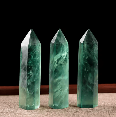 Inspire Picks Natural Green Fluorite Crystal Wand Polished Fluorite Crystal Point For Healing & Decor green Fluorite 70 80mm