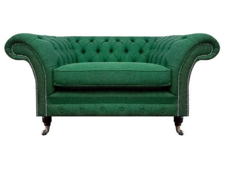 Xlmoebel Chesterfield-Sessel Eleganter grüner Stoff-Sessel im Chesterfield-Stil (Sessel), Hergestellt in Europa