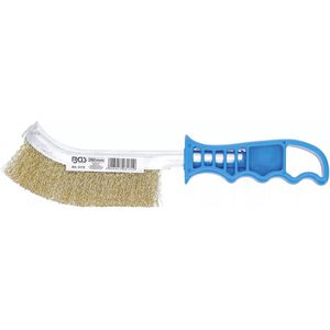 BGS-technic Drahtbürste 3172, Handbürste 260 mm, 1-reihig, mit vermessingten Borsten aus Stahl