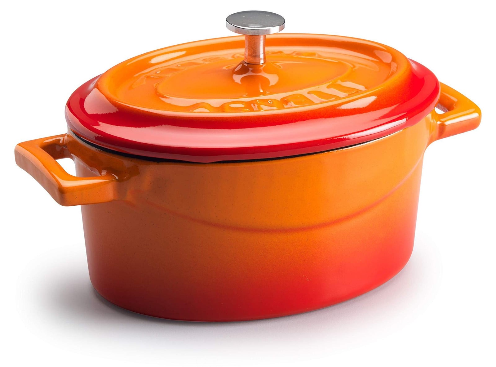 Baldassare Agnelli Slowcook ovale braadpan met 2 handgrepen, gietijzer, 4,8 liter