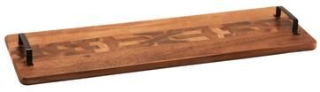 Kalmar Home "Wood Tray w/ Metal Handle - Extra Long - 9"" x 26"""