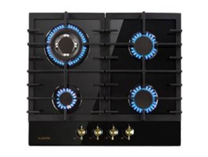 Klarstein Victoria 4 Zones cuisinière à gaz 4 feux vitrocéramique noire