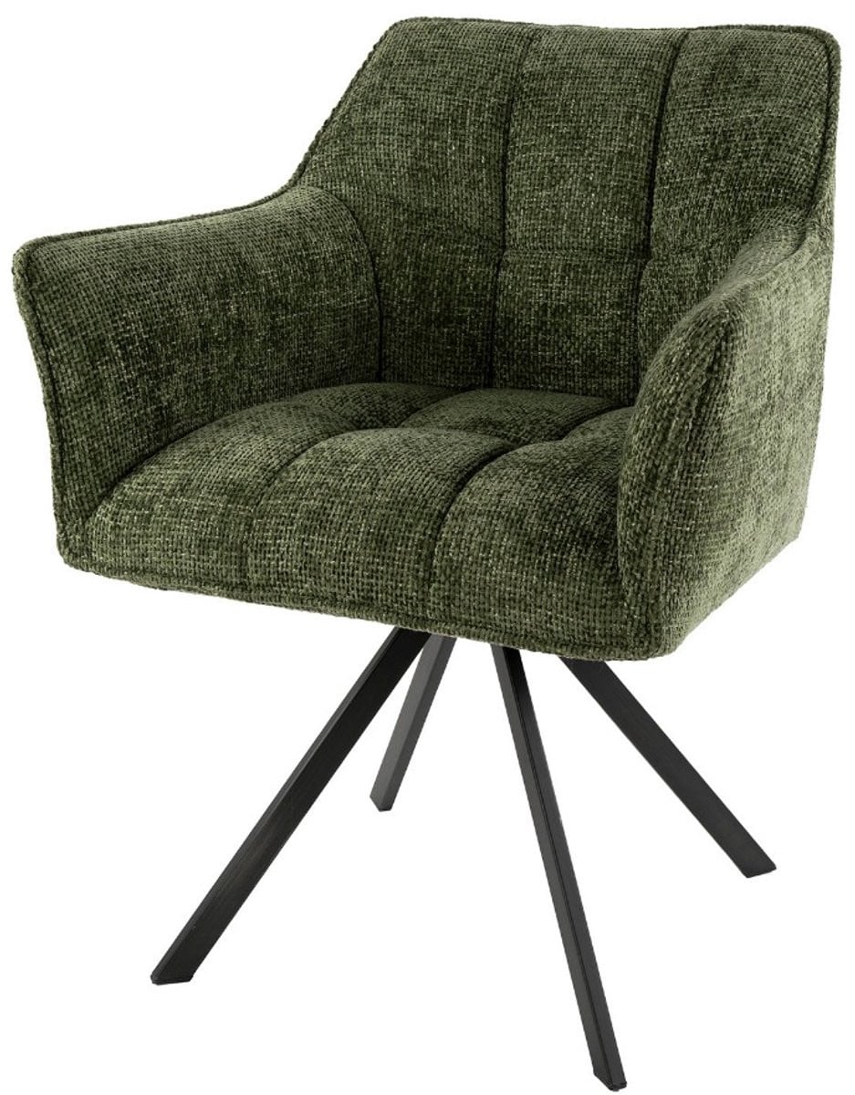 AnLi Style Armstoel Raster draaibaar Groen - set van 2