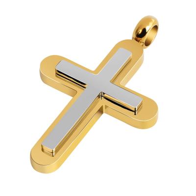 Kettenanhänger ADELIA´S "Anhänger – Kreuz Kreuzanhänger aus Edelstahl", gold (silber), Schmuckanhänger, Damen, Edelstahl, Kettenanhänger, Ideal zum Verschenken – schlicht und stilvoll