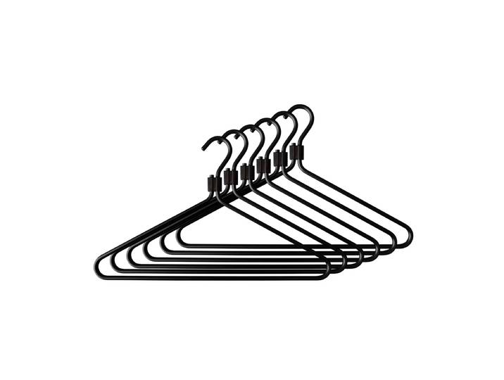Radius Design - Kleiderbügel, schwarz / Clip schwarz (6er-Set)