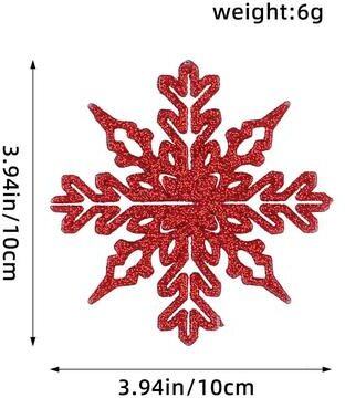 Uplift Treasures Pink Glitter Snowflake Christmas Tree Ornaments Set red Type A
